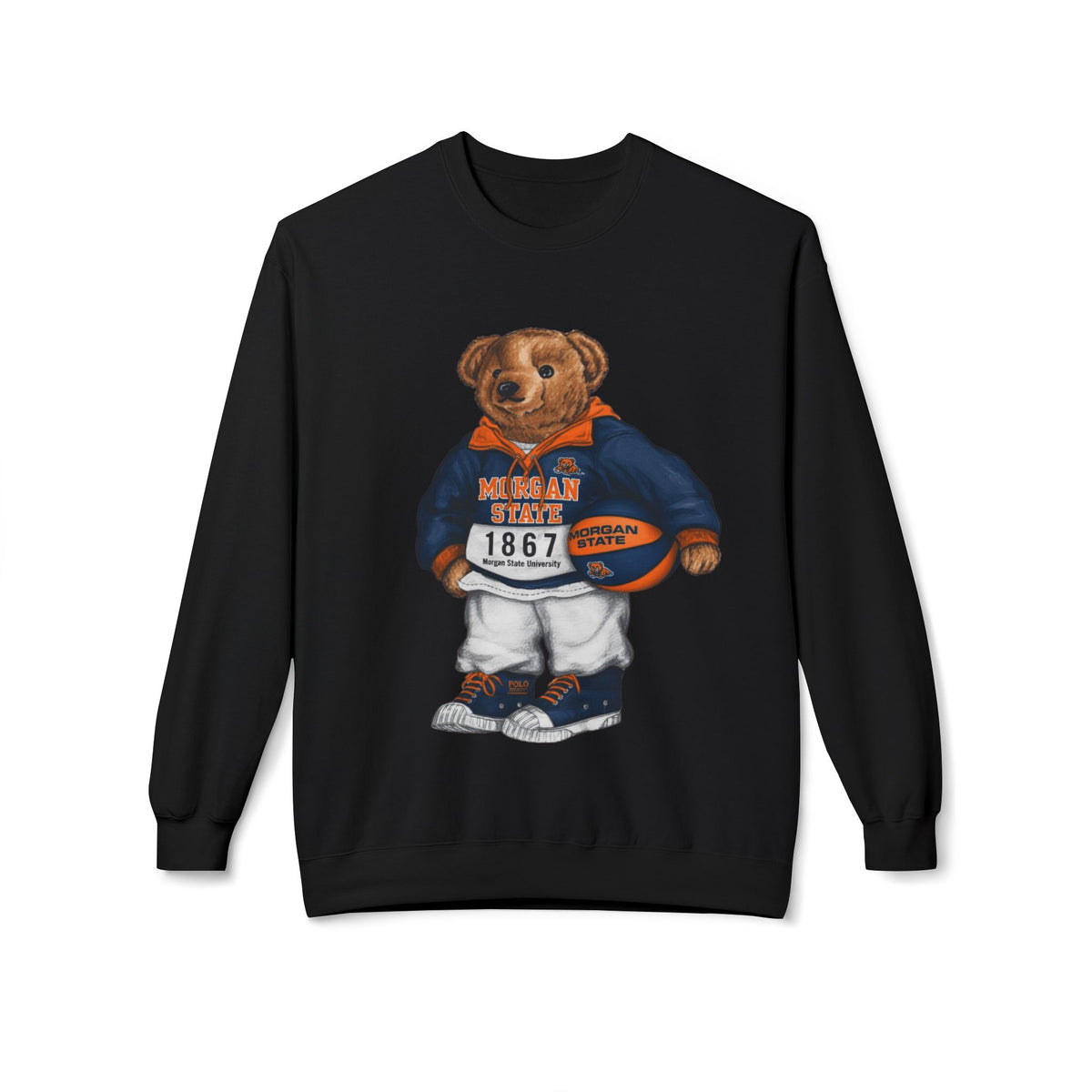 Morgan State University Mascot Bear- HBCU Polo Bear sweatshirt