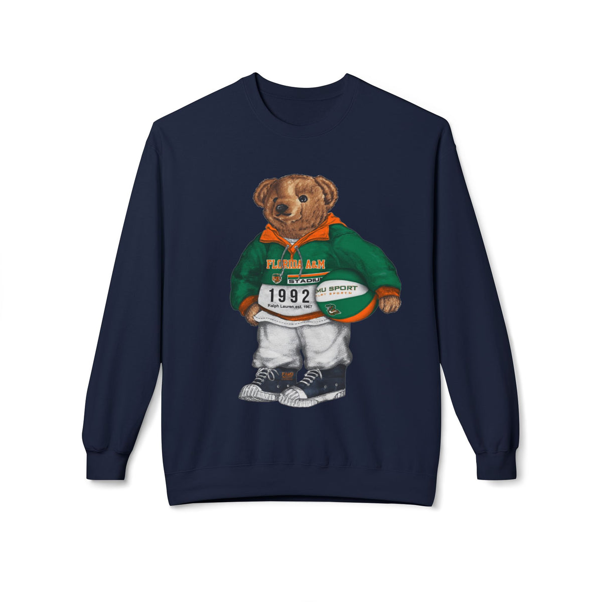 FAMU Rattlers Mascot Basketball Spirit- HBCU Polo Bear sweatshirt
