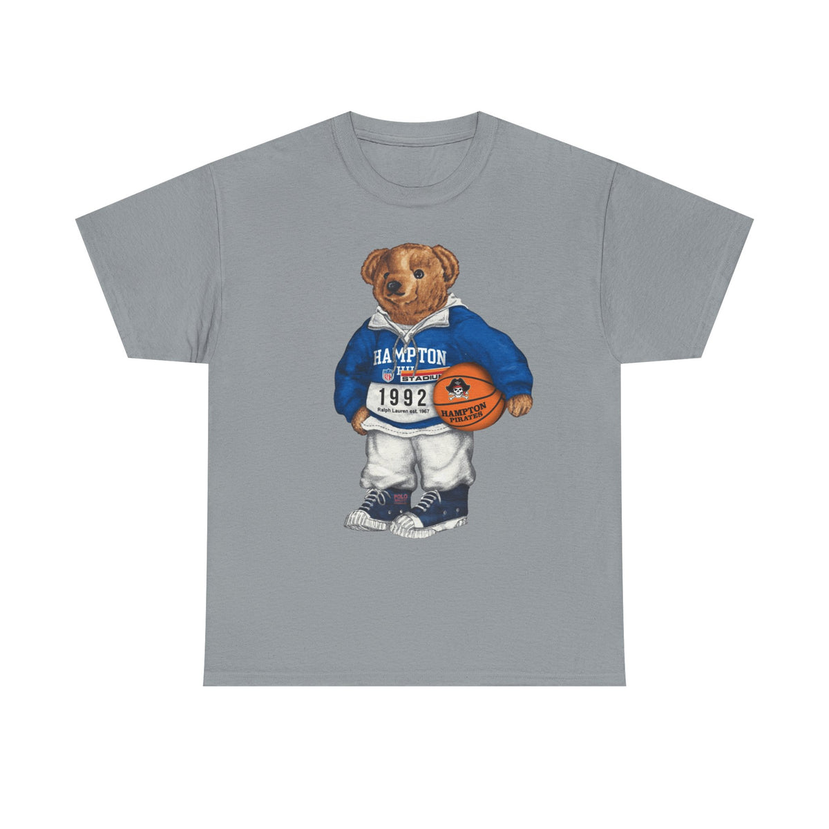 Hampton University Polo Bear 1992 Edition HBCU Tee Shirt-p  Basketball Bear Tee |Sports Graphic Shirt