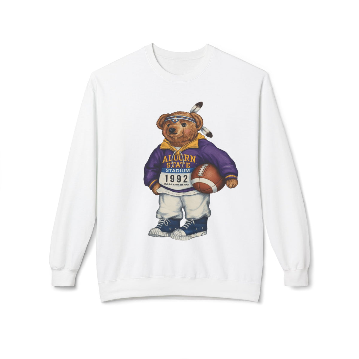 Alcorn State Polo Bear Sweatshirt | ASU Braves Teddy | Purple Gold HBCU Heritage Crew |