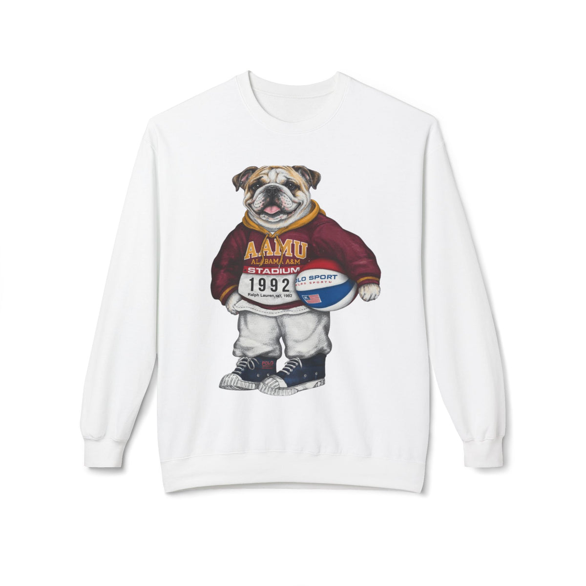 Vintage AAMU Bulldog Mascot Stadium Hoodie 1992- HBCU Polo Bear sweatshirt