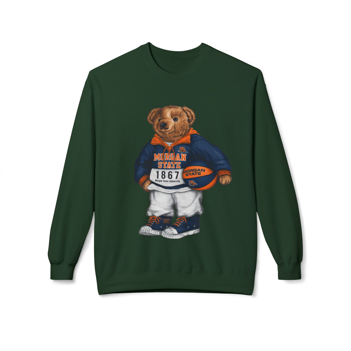 Morgan State University Mascot Bear- HBCU Polo Bear sweatshirt