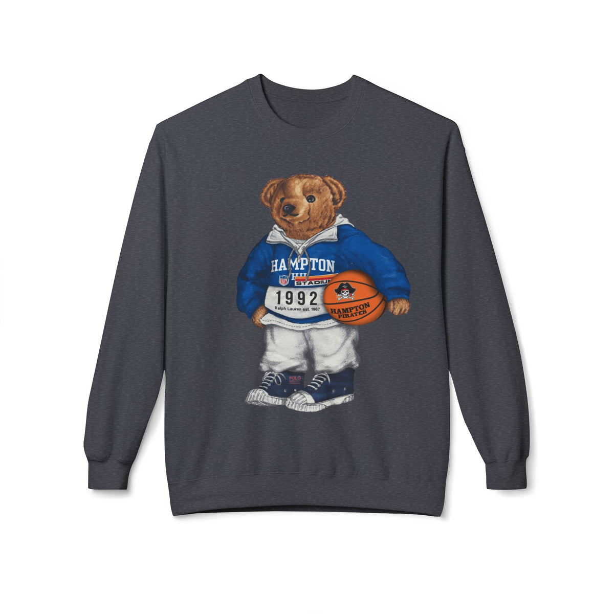 Hampton Pirates Teddy Bear Mascot- HBCU Polo Bear sweatshirt