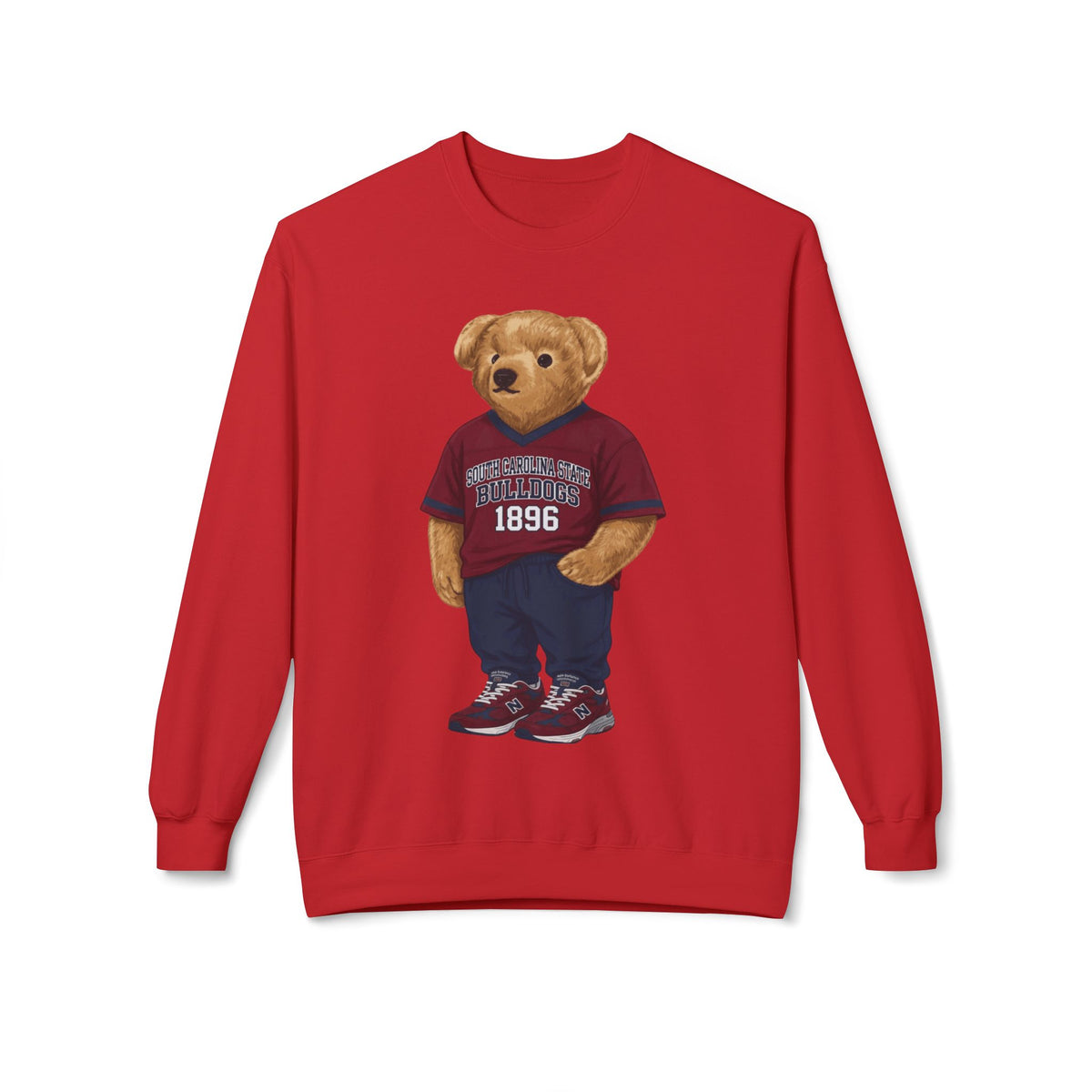 Bulldog Mascot in SC State Athletic Gear- HBCU Polo Bear sweatshirt