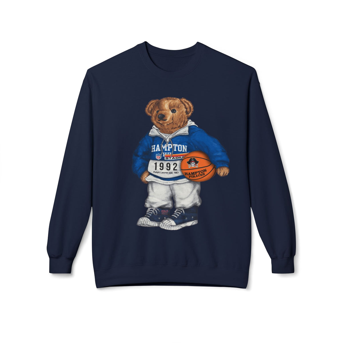 Hampton Pirates Teddy Bear Mascot- HBCU Polo Bear sweatshirt