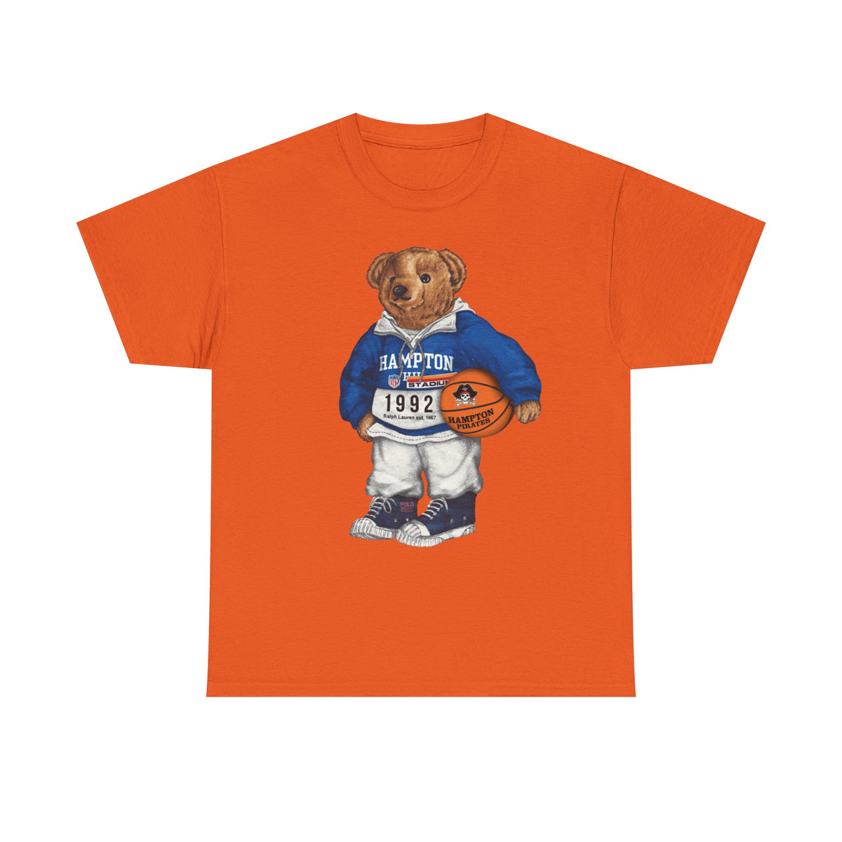 Hampton University Polo Bear 1992 Edition HBCU Tee Shirt-p  Basketball Bear Tee |Sports Graphic Shirt