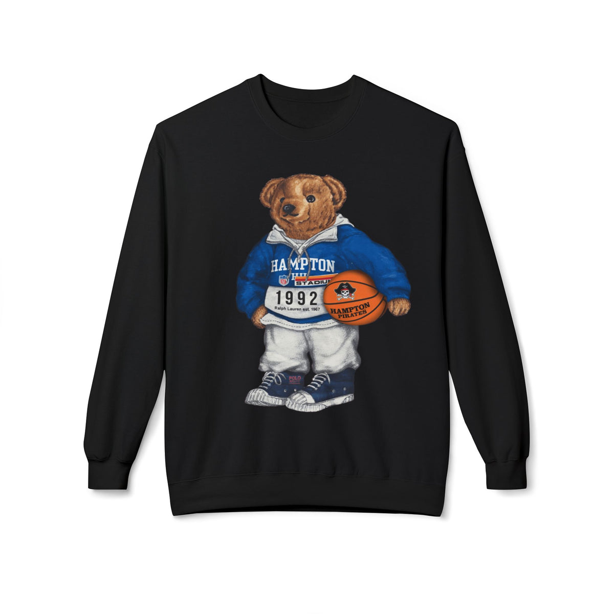Hampton Pirates Teddy Bear Mascot- HBCU Polo Bear sweatshirt
