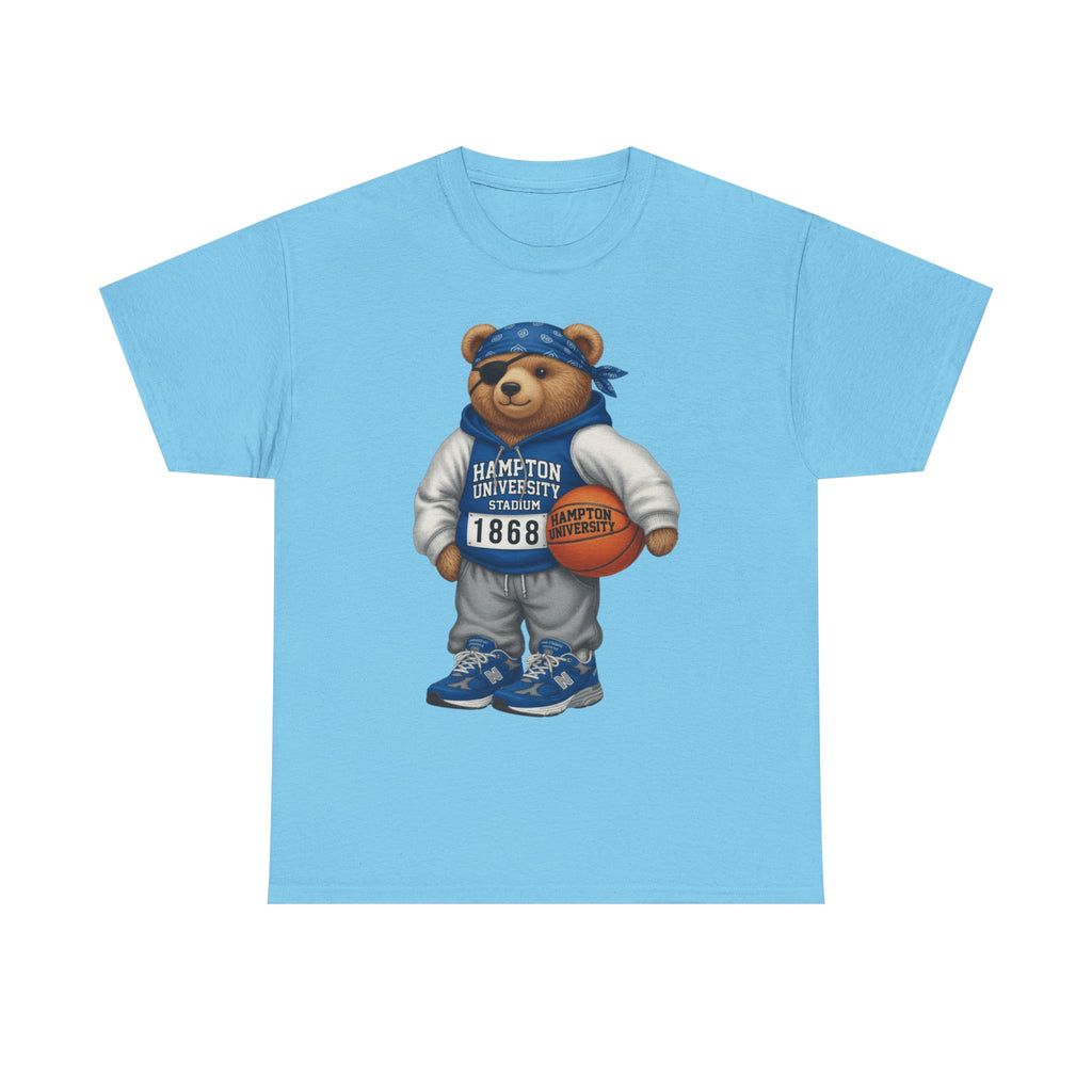 Hampton University Bear Basketball Tee — 1868 Retro Campus Shirt