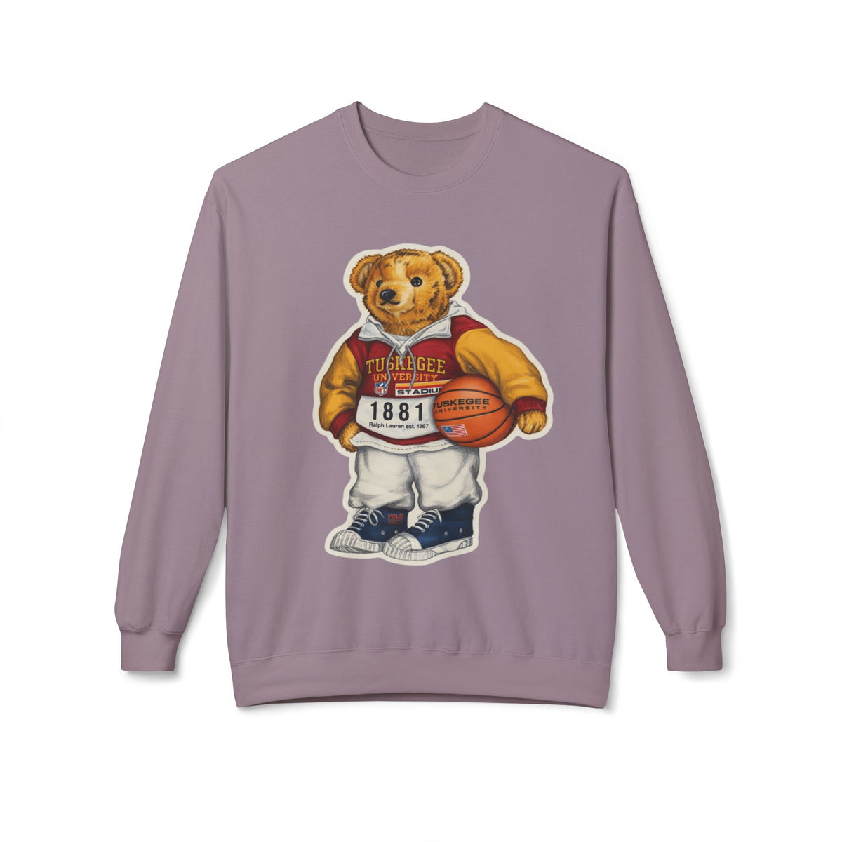 Tuskegee Bear Mascot Athletic Illustration- HBCU Polo Bear sweatshirt