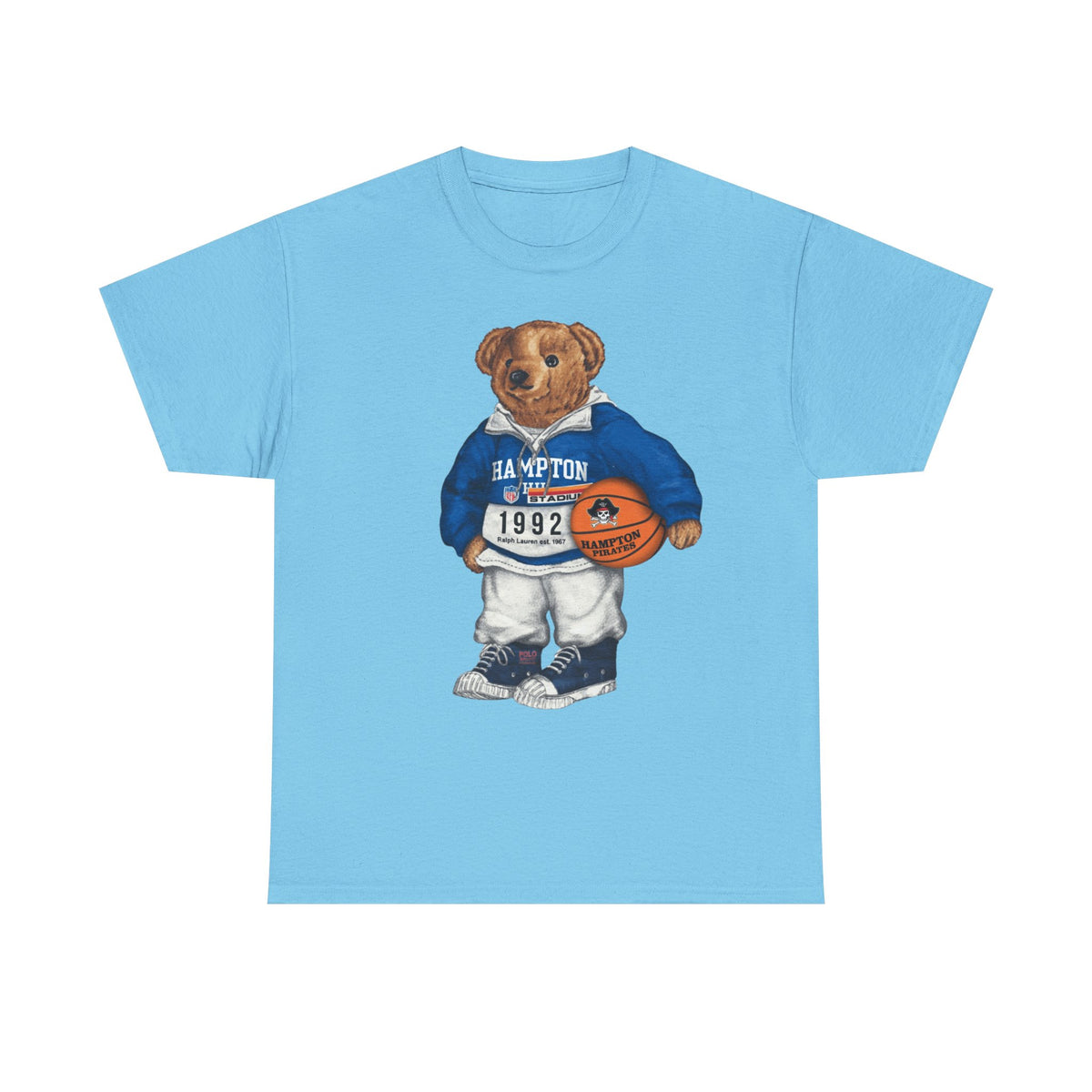 Hampton University Polo Bear 1992 Edition HBCU Tee Shirt-p  Basketball Bear Tee |Sports Graphic Shirt