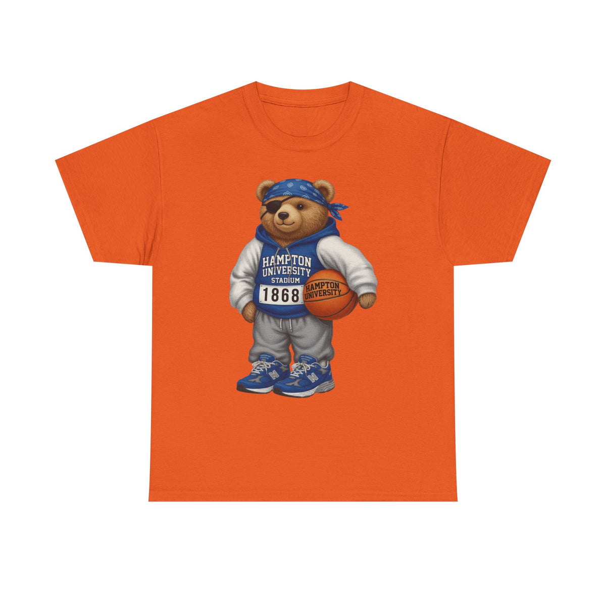 Hampton University Bear Basketball Tee — 1868 Retro Campus Shirt