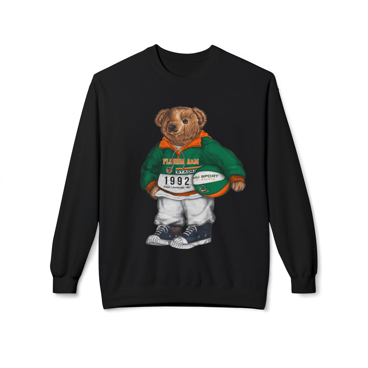 FAMU Rattlers Mascot Basketball Spirit- HBCU Polo Bear sweatshirt