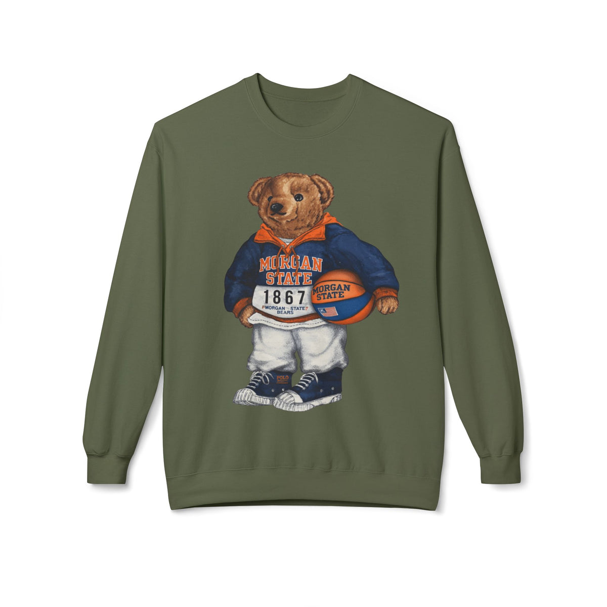 Morgan State Bear Mascot- HBCU Polo Bear sweatshirt