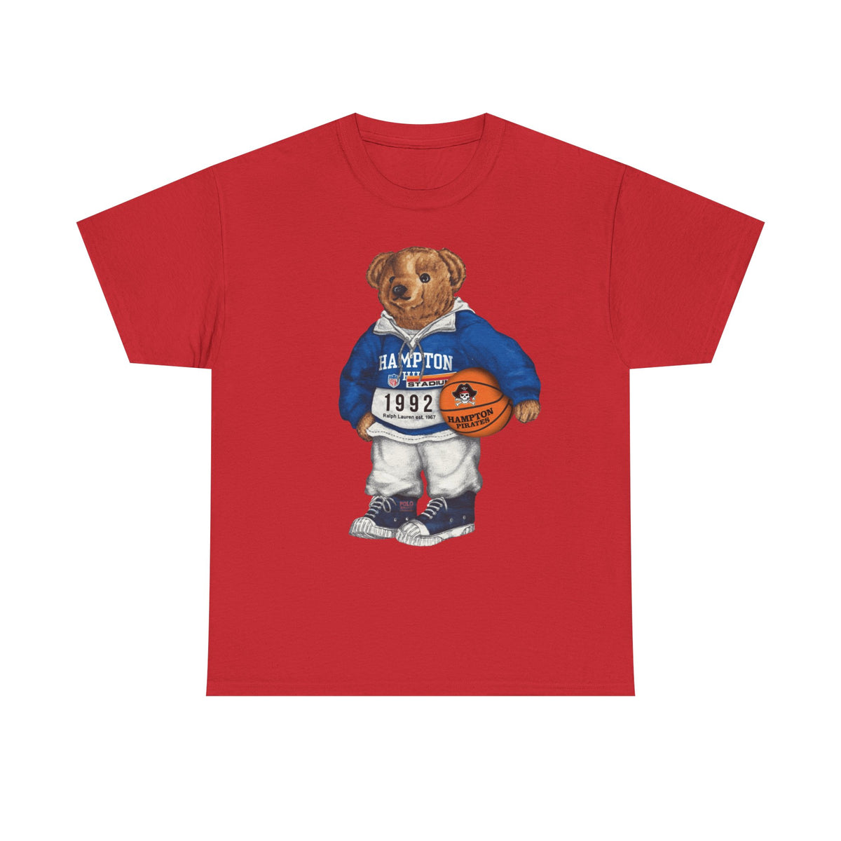 Hampton University Polo Bear 1992 Edition HBCU Tee Shirt-p  Basketball Bear Tee |Sports Graphic Shirt