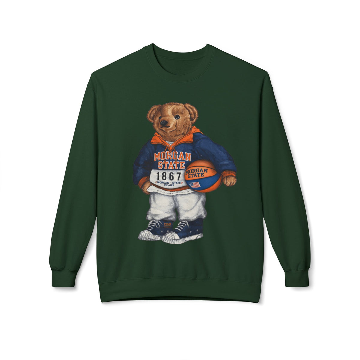 Morgan State Bear Mascot- HBCU Polo Bear sweatshirt