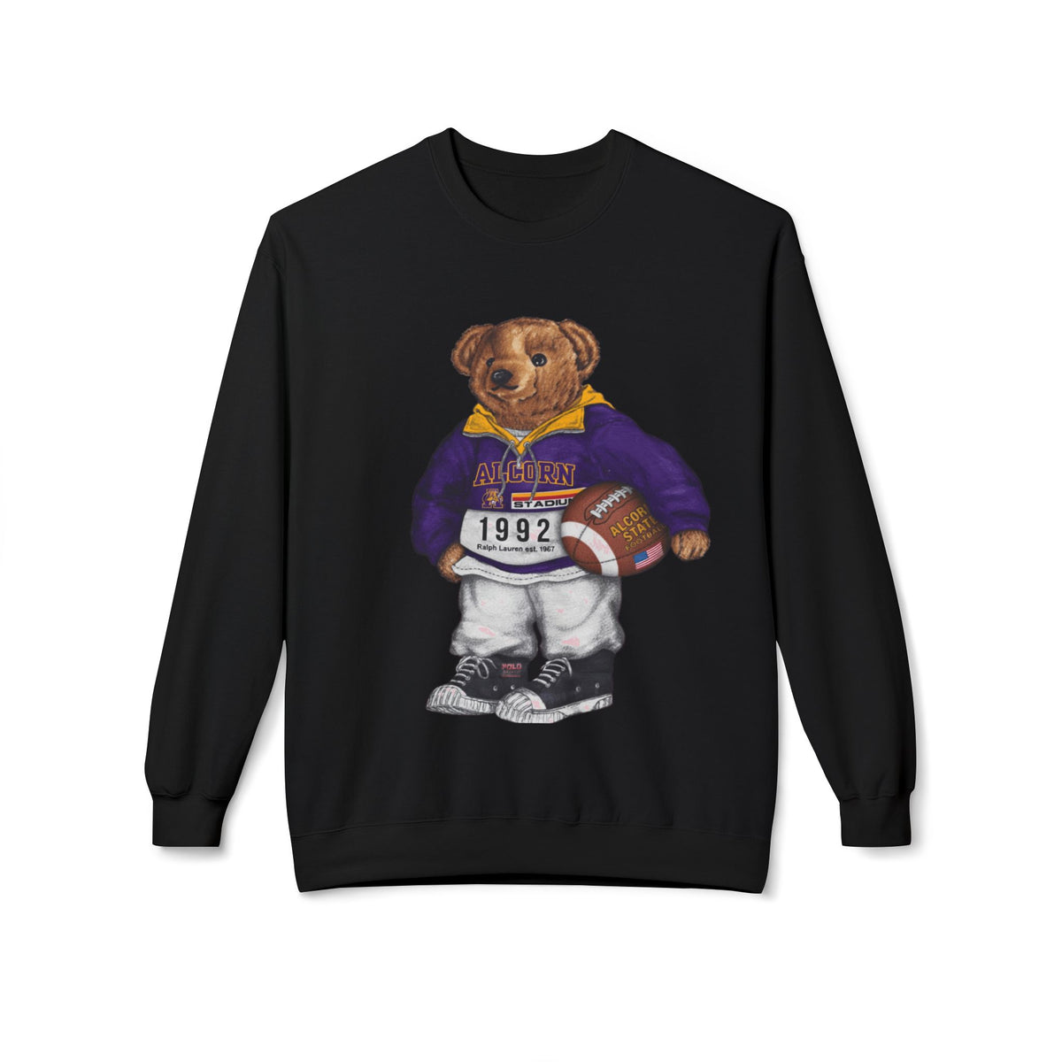 Alcorn State Bear Mascot Football Gear- HBCU Polo Bear sweatshirt