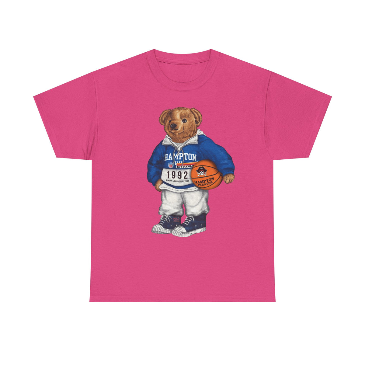 Hampton University Polo Bear 1992 Edition HBCU Tee Shirt-p  Basketball Bear Tee |Sports Graphic Shirt