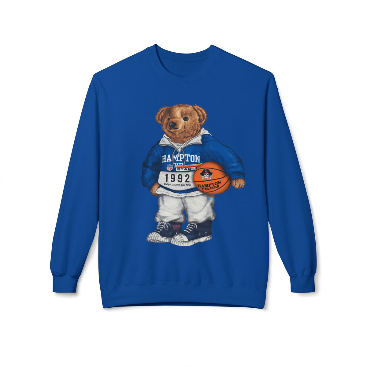 Hampton Pirates Teddy Bear Mascot- HBCU Polo Bear sweatshirt
