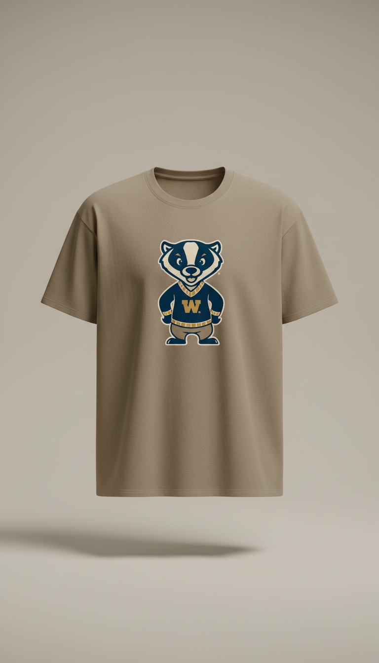 Warm Gray Campus Mascot Tee